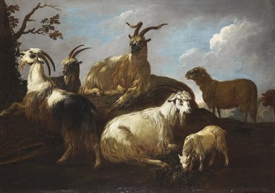 Goats and Sheep in a Landscape by Philipp Peter Roos